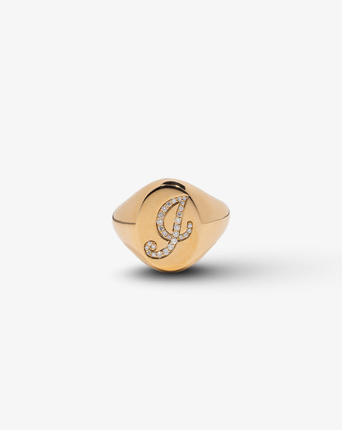 Letter J Gold Ring