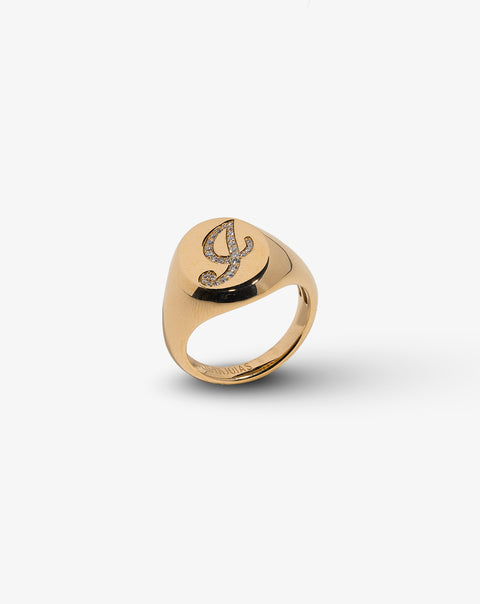Letter J Gold Ring