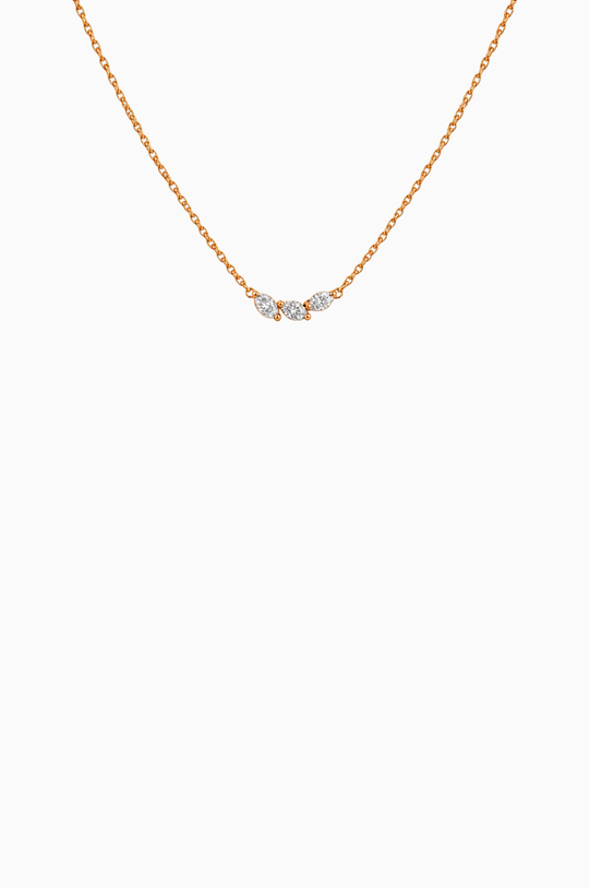 Colar Coração em ouro rosa com diamantes