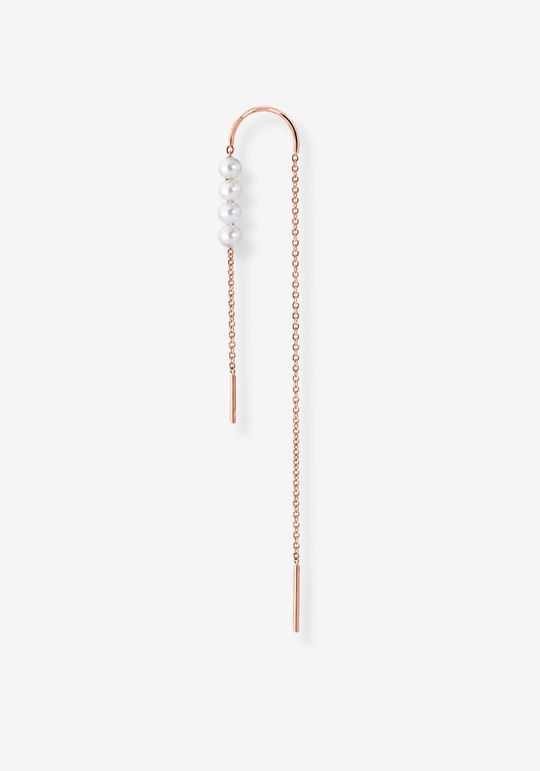 Long Gold Earring with Pearls