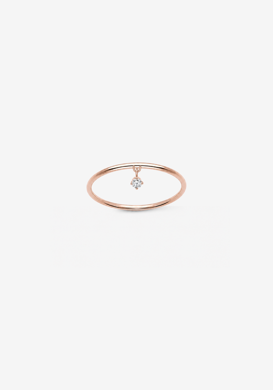 Anel com pingente diamante