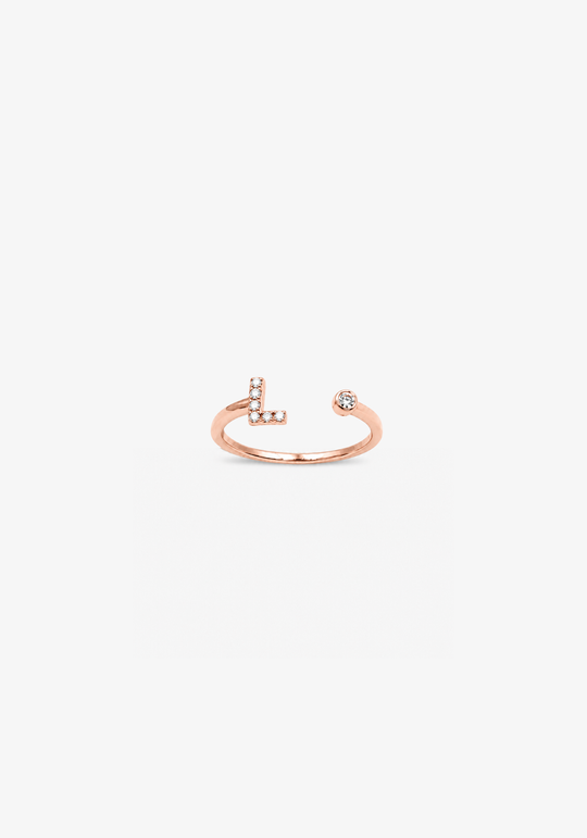 Letter L Gold Ring