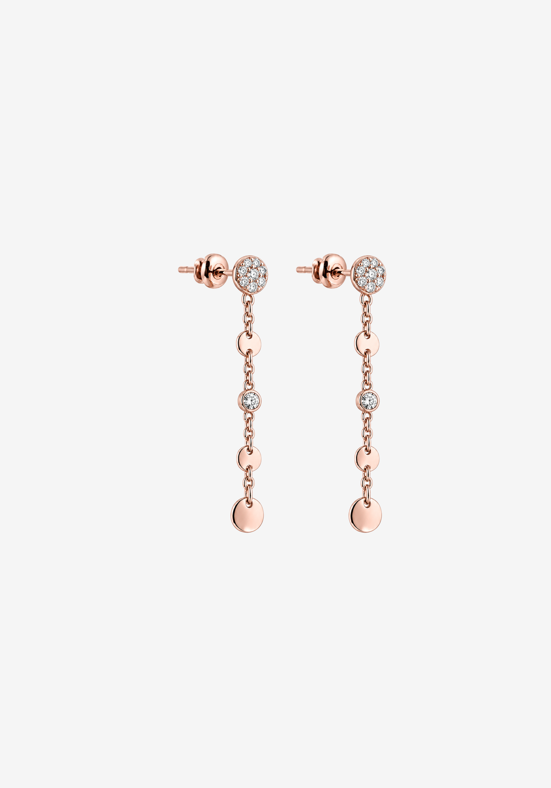 Brincos em Ouro Rosa com Diamantes