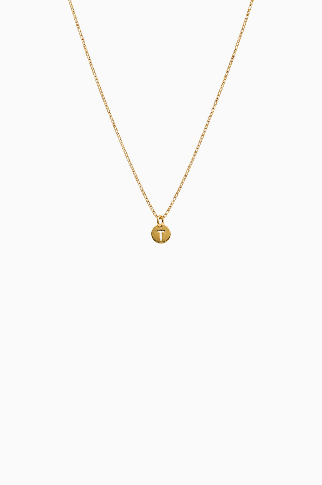 Colar em ouro amarelo com a letra T