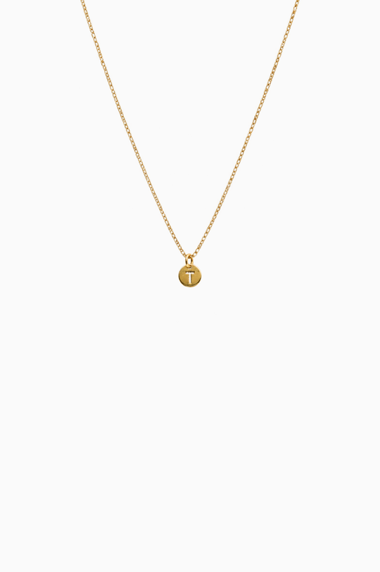 Colar em ouro amarelo com a letra T