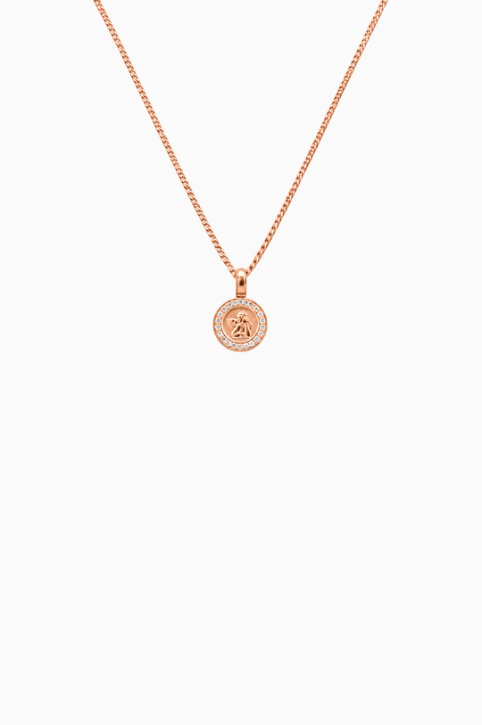 Colar Anjo da Guarda em ouro rosa com diamantes