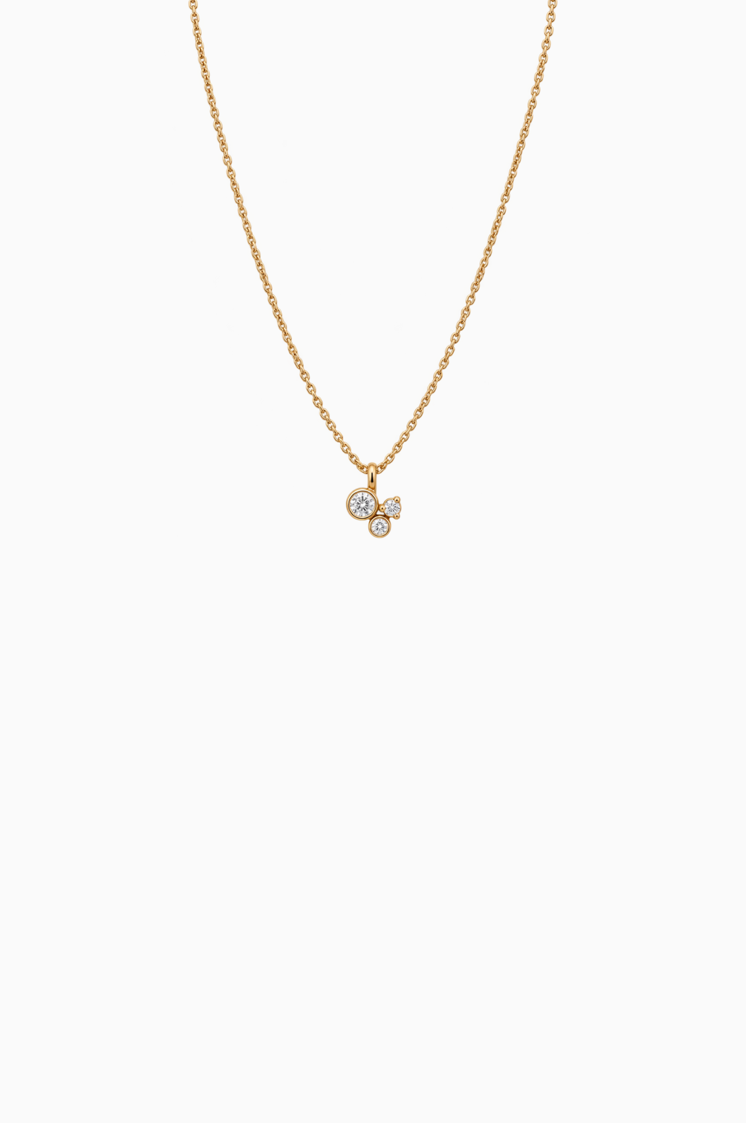 Pink Gold Necklaces with three Diamonds