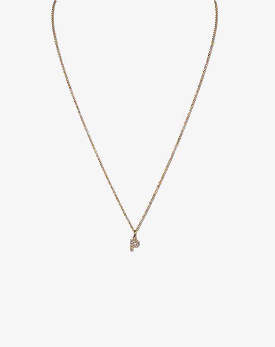 Colar letra em ouro e diamantes