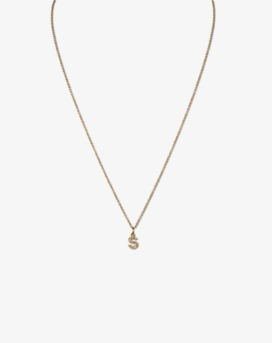 Colar letra em ouro e diamantes