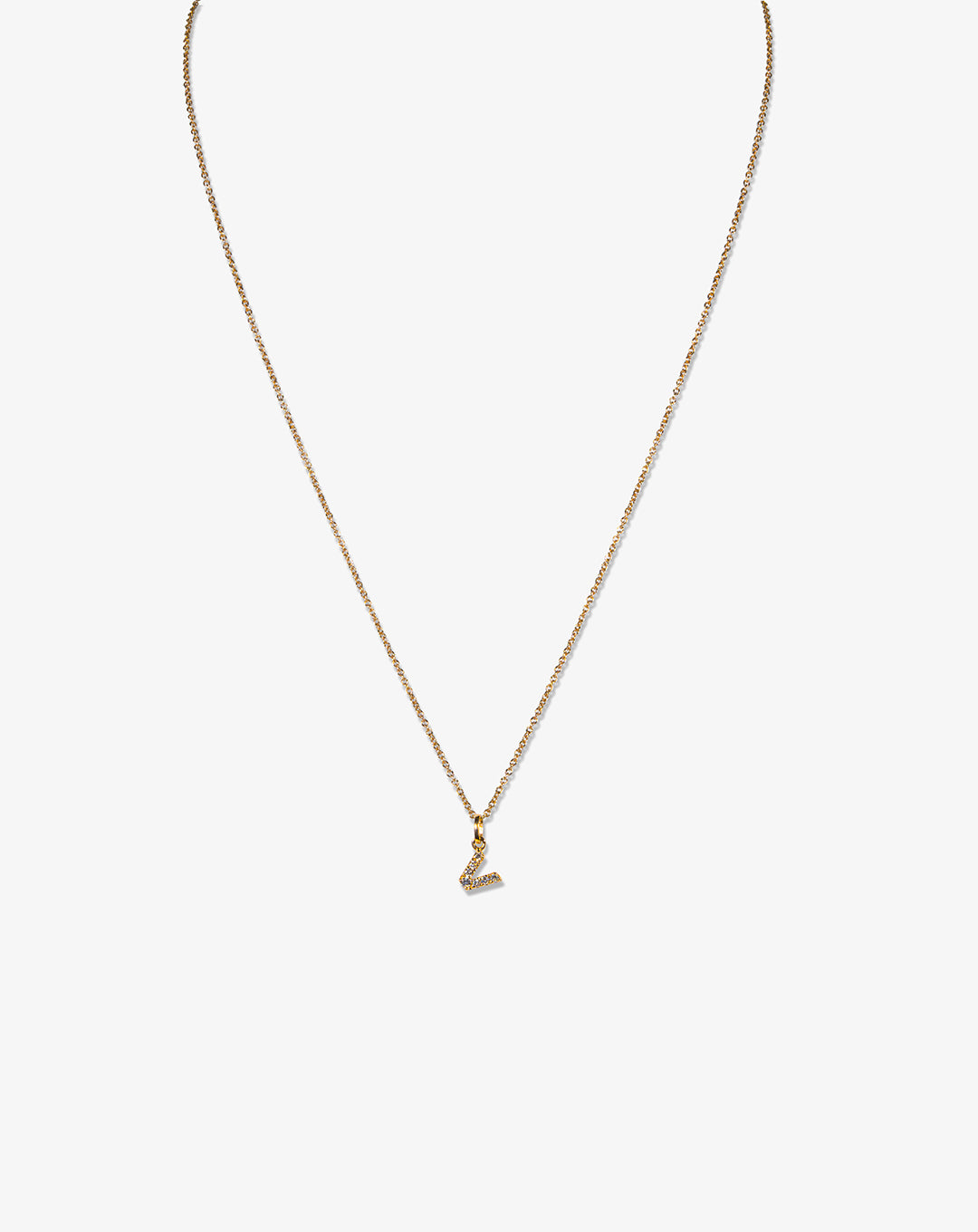 Colar letra em ouro e diamantes