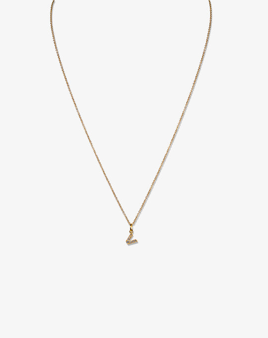 Colar letra em ouro e diamantes