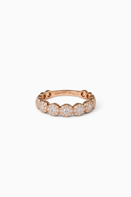 Anel de Noivado em Ouro Rosa com Diamantes