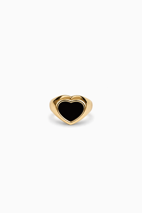 Black Heart Gold Ring
