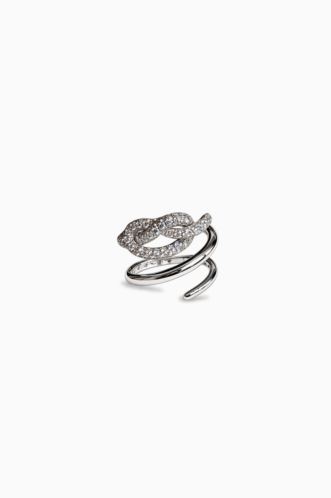 Triple Ring White Gold With Diamond Knot