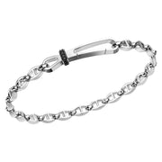 Silver bracelet with black spinels
