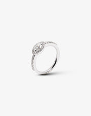 Anel Ouro Branco e Diamantes