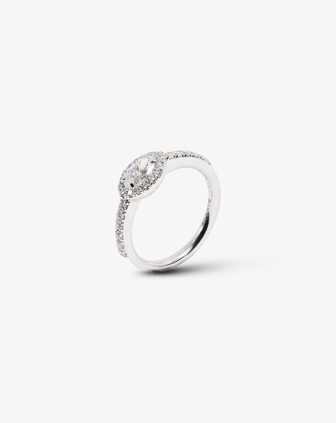 Anel Ouro Branco e Diamantes