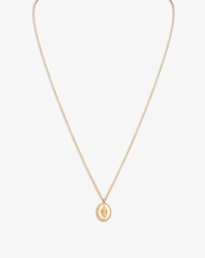 White Medallion Necklace