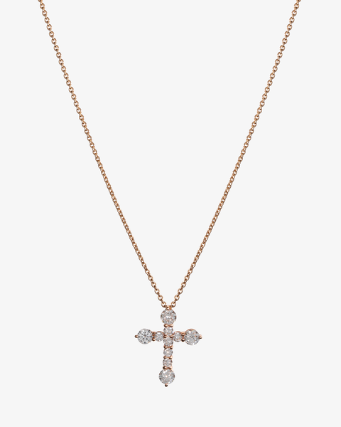 Tiny Cross in a Necklace with Diamonds