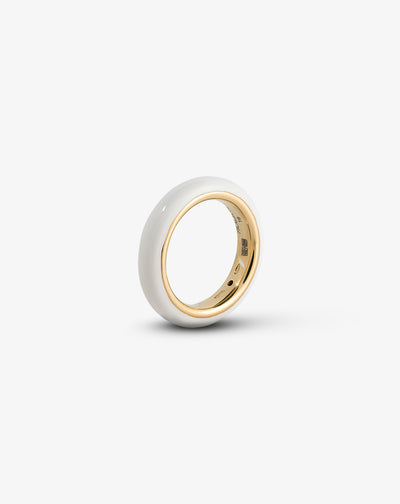 White Enamel Thin Ring