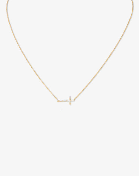 Necklace with Cross and Diamonds