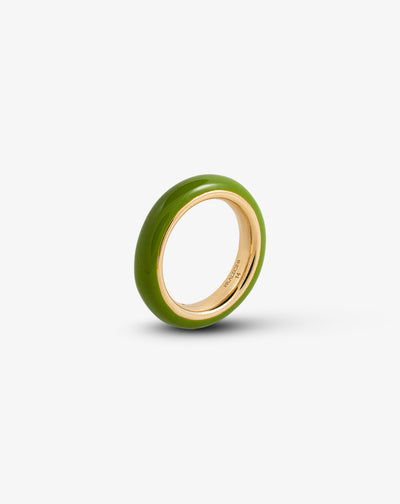 Green Enamel Thin Ring