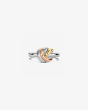 Knot Ring in Silver with Yellow and Rose Gold