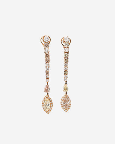 Pink Gold and Diamond Earring