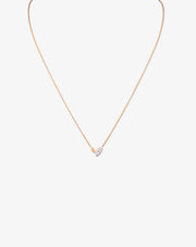 Tiny Heart Necklace with Diamonds