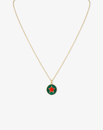 Mini Enamel Medal Necklace