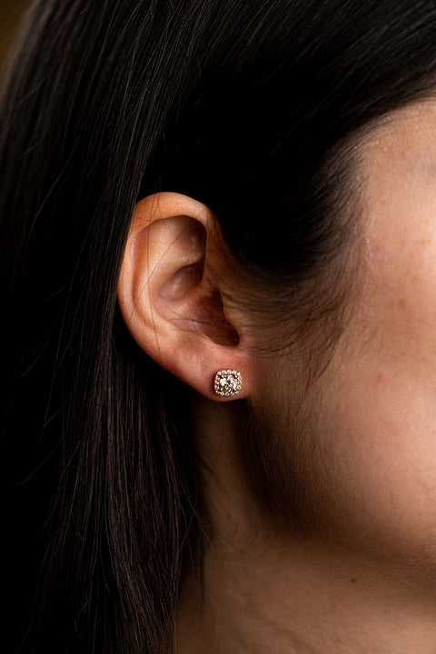 Rose Gold and Diamond Earrings VI