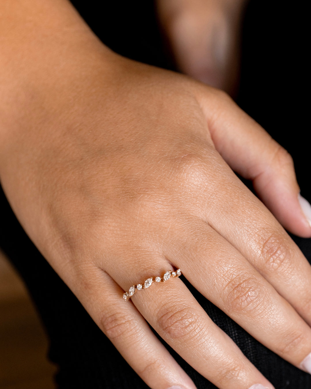 Pink Gold Ring with Diamonds