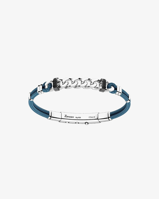 Pulseira em prata com cristal preto V
