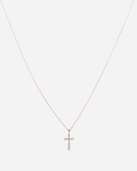 Tiny Cross Rose Gold Necklace