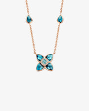 Flower Necklace Gold and Topaz