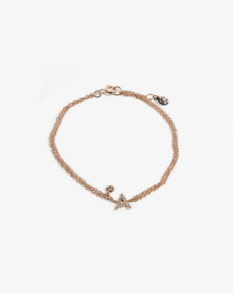 Gold and Diamond Bracelet with Letter