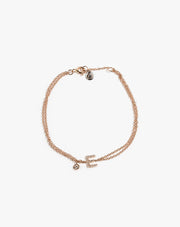 Gold and Diamond Bracelet with Letter