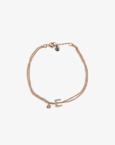 Gold and Diamond Bracelet with Letter
