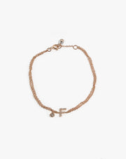 Gold and Diamond Bracelet with Letter
