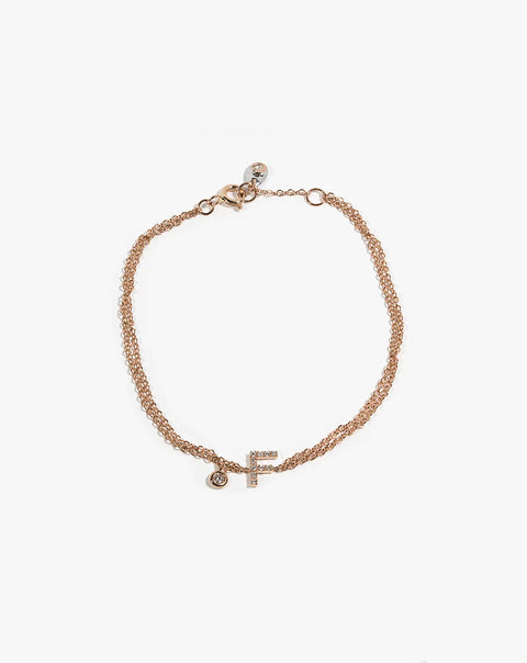 Gold and Diamond Bracelet with Letter