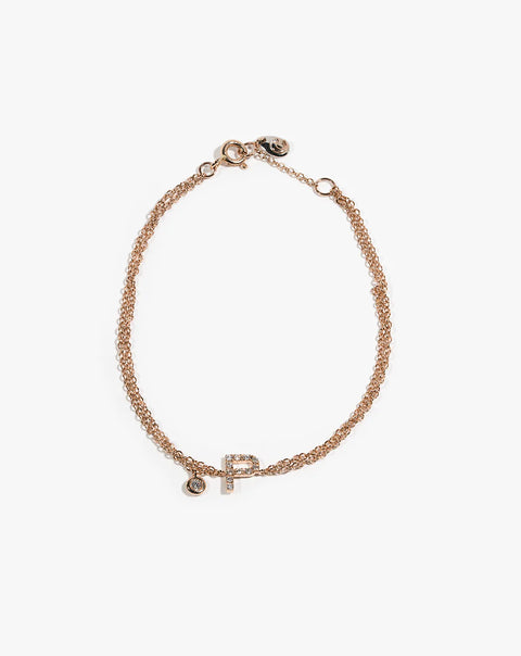 Gold and Diamond Bracelet with Letter