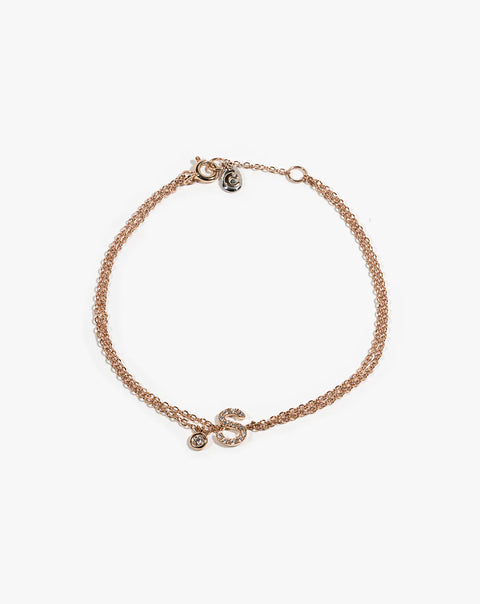 Gold and Diamond Bracelet with Letter