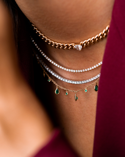 Classic Gold Necklace with Stones