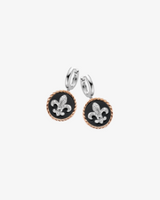 Earrings Fleur-de-Lis with Onyx Medal