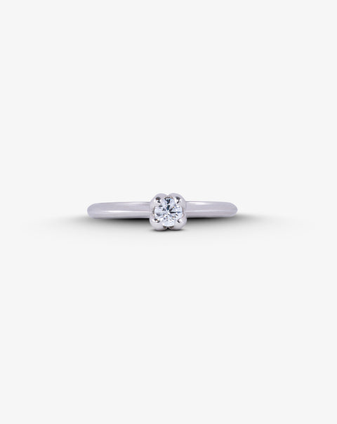 White Gold and Solitaire Diamond Engagement Ring