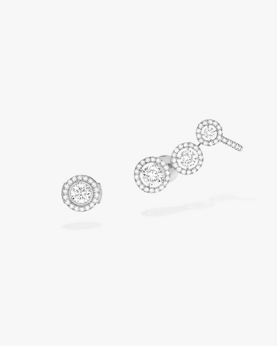 Joy Trio Earrings - White Gold