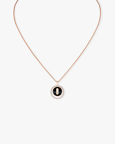 Lucky Move Pm Onyx Necklace - Rose Gold