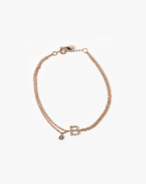 Gold and Diamond Bracelet with Letter