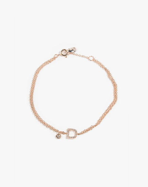Gold and Diamond Bracelet with Letter