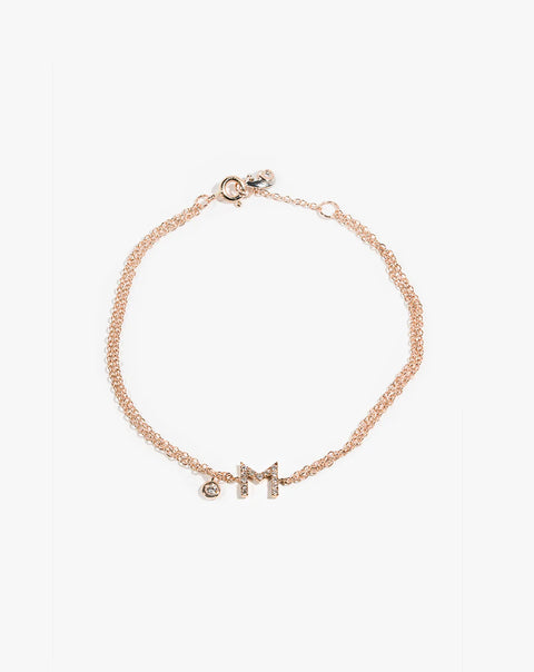 Gold and Diamond Bracelet with Letter
